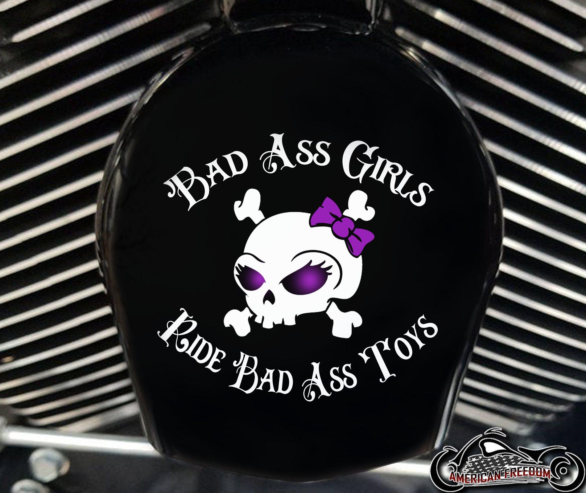 Custom Horn Cover - Bad Ass Girls Purple